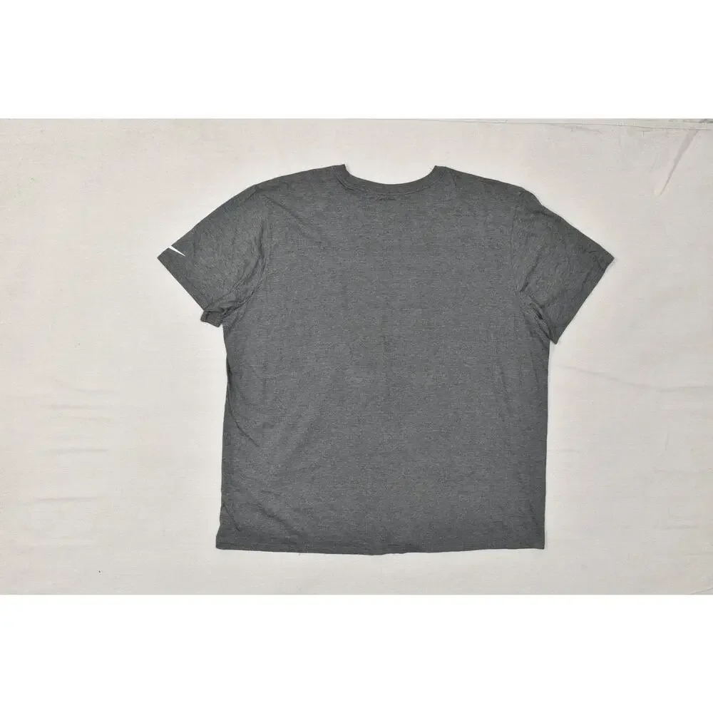 Nike Run Swoosh Graphic Heather Gray Athletic Cut Training T-Shirt XXL